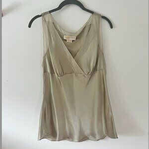 Silk Michael Kors Tank Top V Neck Blouse, Size Large